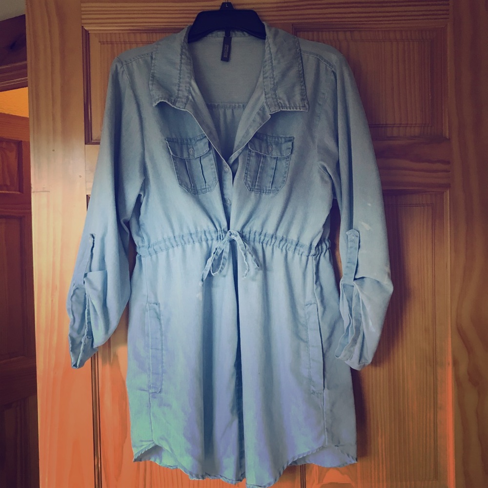 Kenneth Cole Long Denim Shirt/Coverup